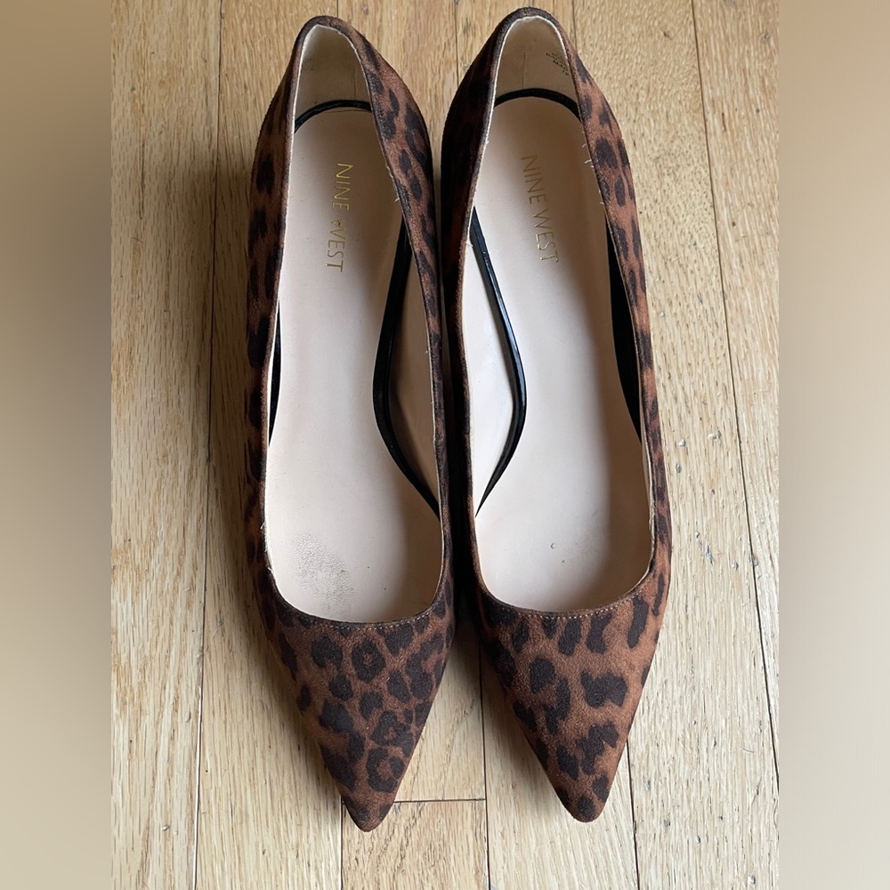 Nine West Pointy Toe Leopard Print Pumps